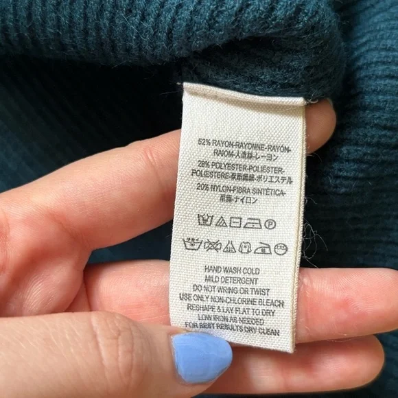 Free People Women's Softly Structured Tunic Sweater Womens Size Large Blue Teal - Picture 5 of 6